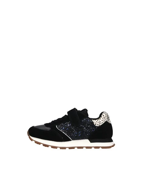 SNEAKERS KELLY BIG GLITTER CON STRAPPO BAMBINA NERO