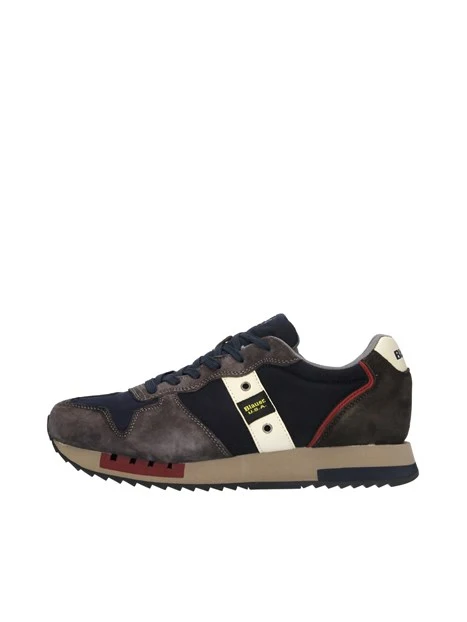 SNEAKERS QUEENS01 IN MISTO ECOPELLE UOMO BLU