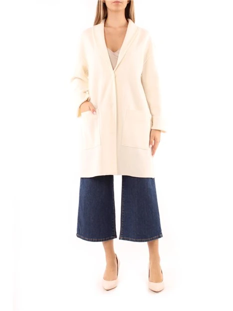 CAPPOTTO LUNGO CON TASCHE DONNA BIANCO