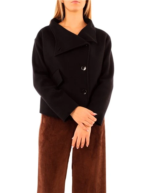 CAPPOTTO CORTO CABAN CON COLLO ALTO DONNA NERO