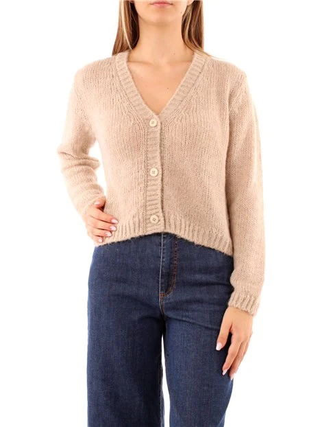 CARDIGAN IN MISTO ALPACA DONNA BEIGE