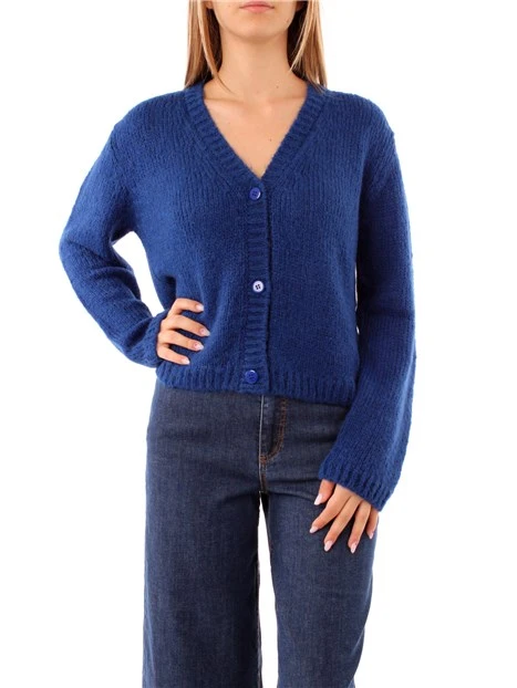 CARDIGAN IN MISTO ALPACA DONNA BLU