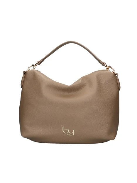 BORSA A SPALLA EFFETTO MARTELLATO DONNA BEIGE