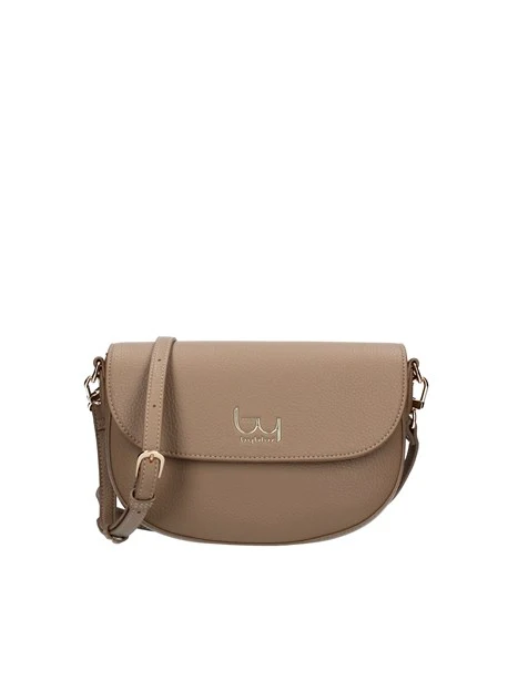 BORSA A TRACOLLA EFFETTO MARTELLATO DONNA BEIGE