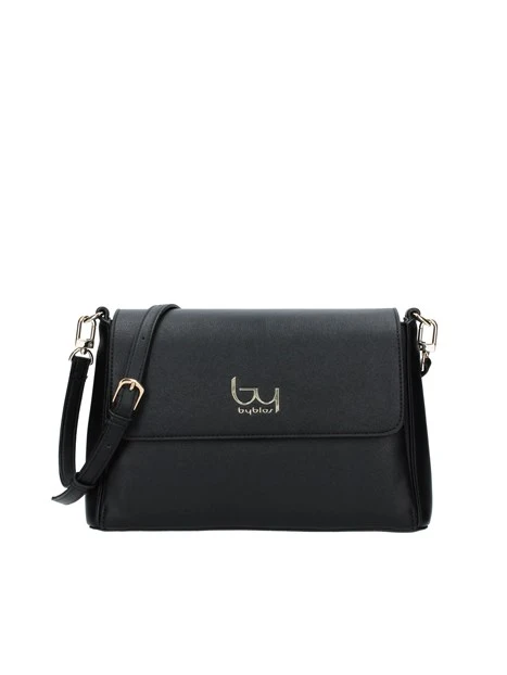 BORSA A TRACOLLA GRANDE CON LOGO DORATO DONNA NERO