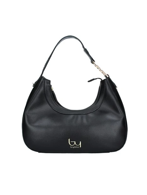 BORSA A SPALLA CON MANICO IN TESSUTO DONNA NERO