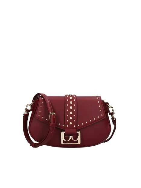 BORSA A SPALLA CON BORCHIE DORATE DONNA ROSSO