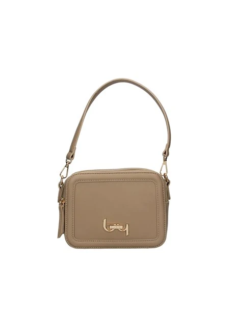 BORSA A SPALLA CON DOPPIA ZIP DONNA BEIGE