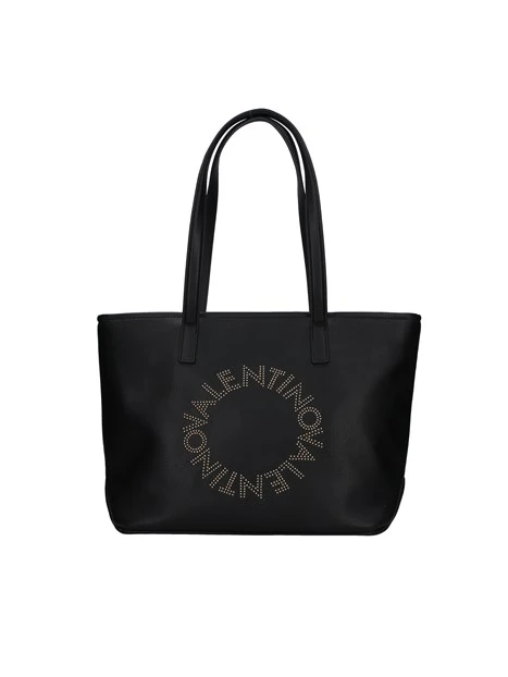 BORSA A SPALLA CON LOGO BORCHIATO DONNA NERO
