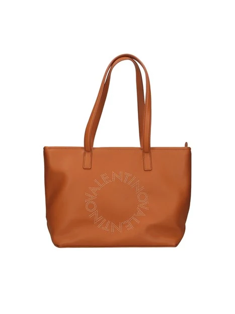 BORSA A SPALLA CON LOGO BORCHIATO DONNA CUOIO