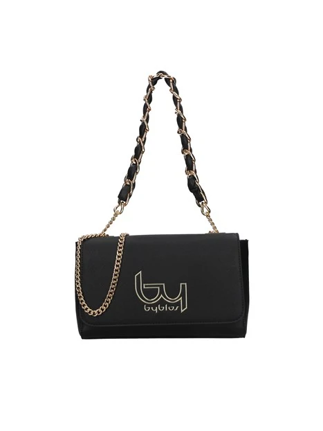 BORSA A TRACOLLA CON CATENA DORATA DONNA NERO