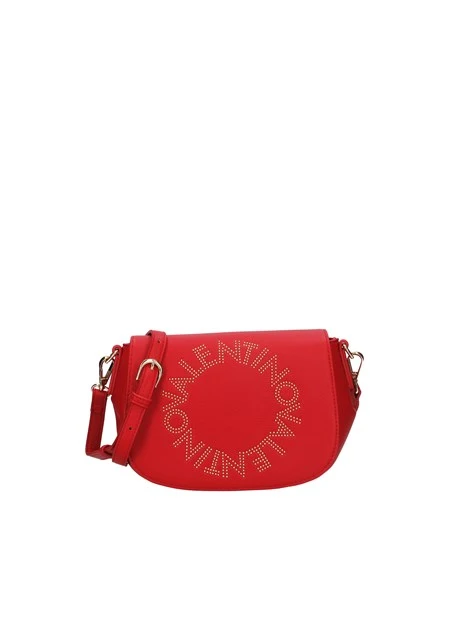 BORSA A SPALLA CON LOGO CIRCOLARE DONNA ROSSO