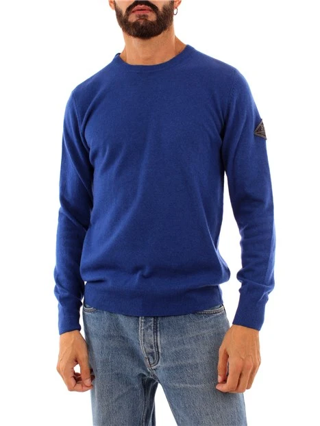 MAGLIA GIROCOLLO IN MISTO CASHMERE UOMO BLU ELETTRICO