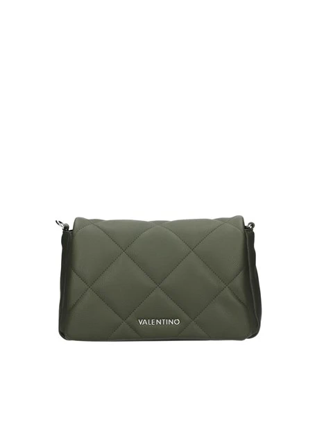 BORSA A SPALLA CON TRAPUNTATURA A ROMBI DONNA VERDE