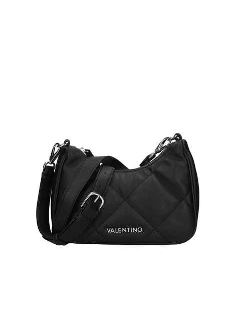 BORSA A SPALLA TRAPUNTATA CON TRACOLLA DONNA NERO
