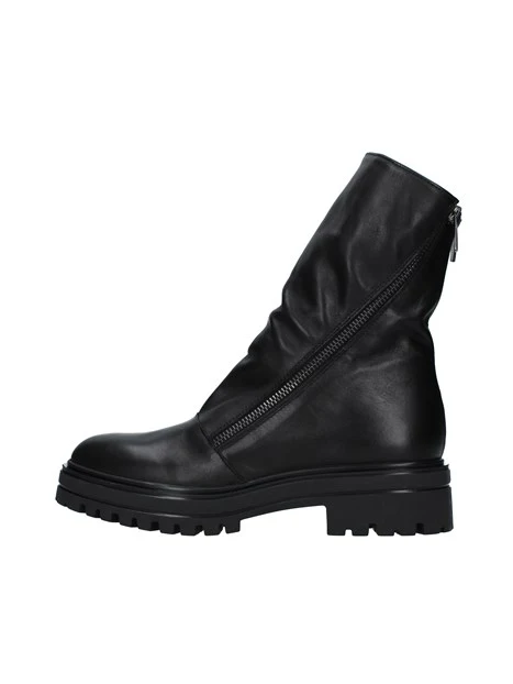 TRONCHETTI CON DOPPIA ZIP DIAGONALE DONNA NERO