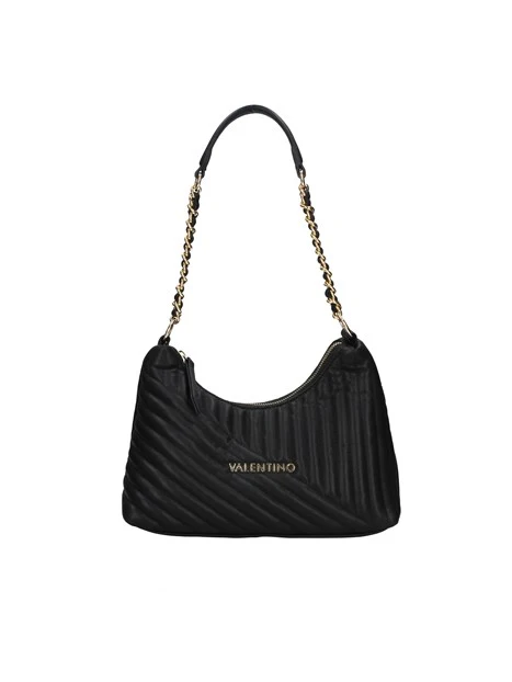 BORSA A SPALLA CON TRAMA TRAPUNTATA DONNA NERO