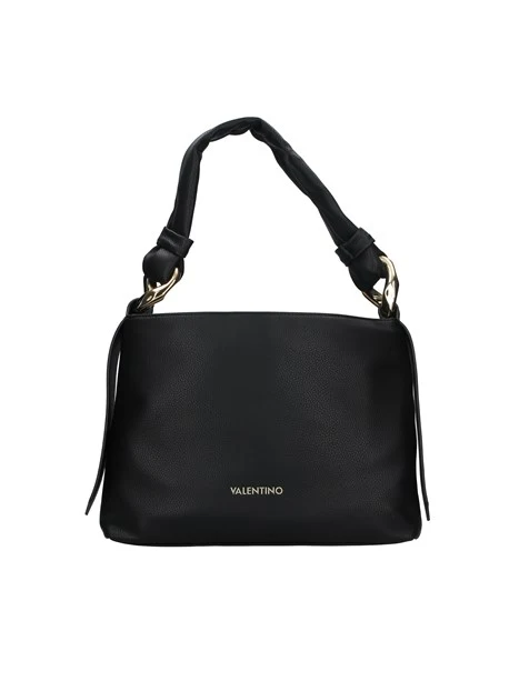 BORSA A SPALLA CON ANELLI IN CATENA DONNA NERO