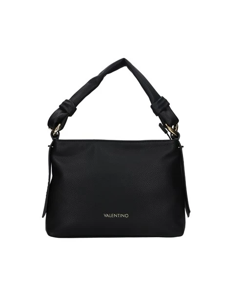 BORSA A SPALLA CON ANELLI IN CATENA DONNA NERO