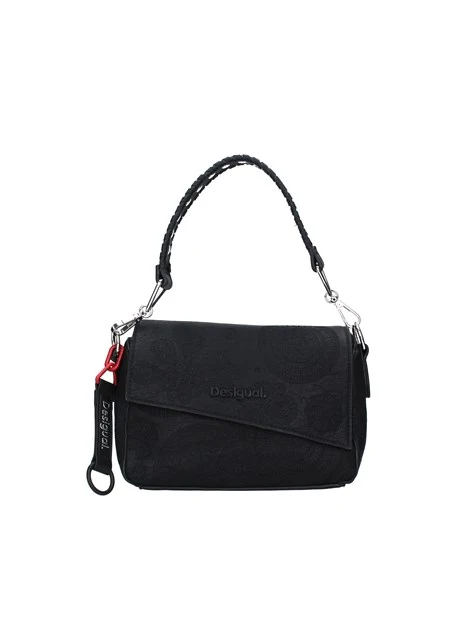 BORSA A SPALLA CON MOTIVI FLOREALI DONNA NERO