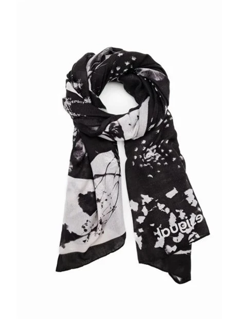 FOULARD CON STAMPA FOTOGRAFICA DONNA NERO