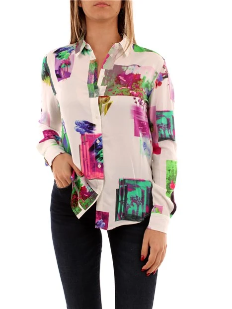 CAMICIA FLOREALE DONNA BIANCO