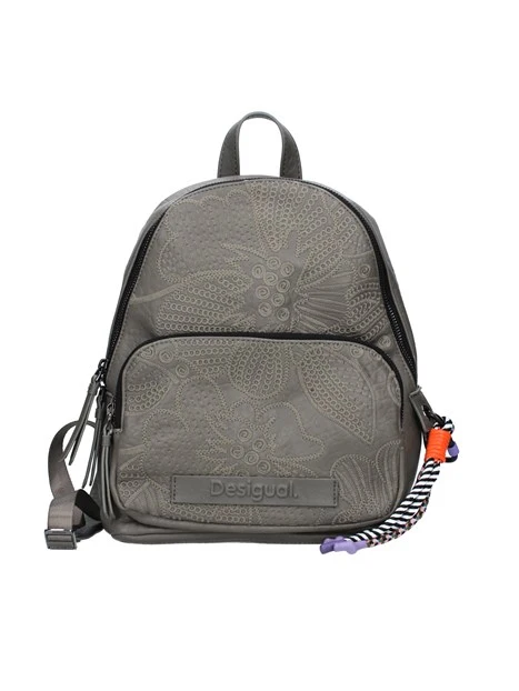 ZAINO PICCOLO CON FIORI RICAMATI DONNA GRIGIO