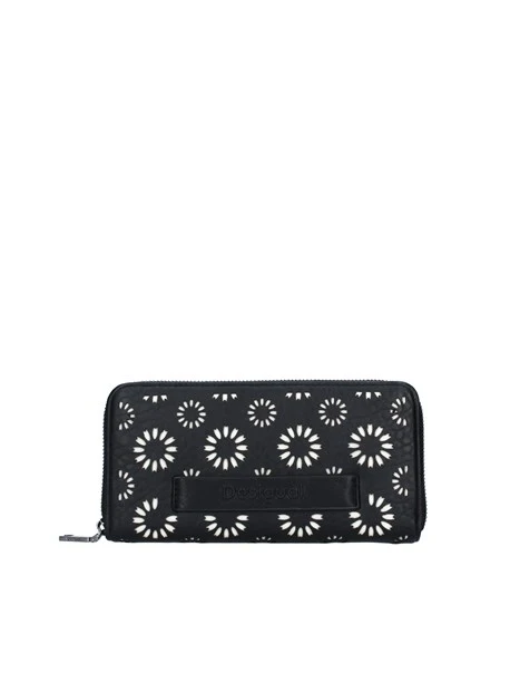 PORTAFOGLIO FUSTELLATO DONNA NERO