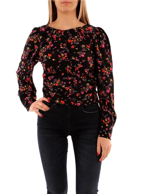 BLUSA FLOREALE DONNA NERO