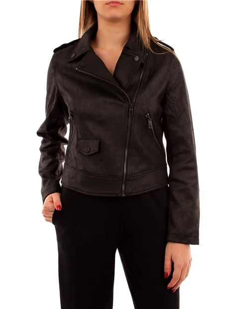 GIACCA BIKER IN ECOPELLE DONNA NERO