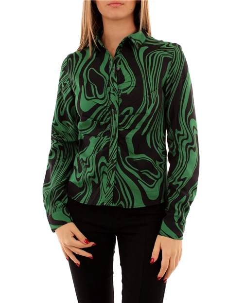 CAMICIA IN VISCOSA A FANTASIA DONNA VERDE