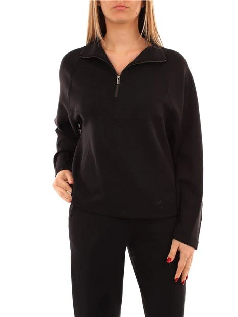 FELPA CON ZIP DONNA NERO