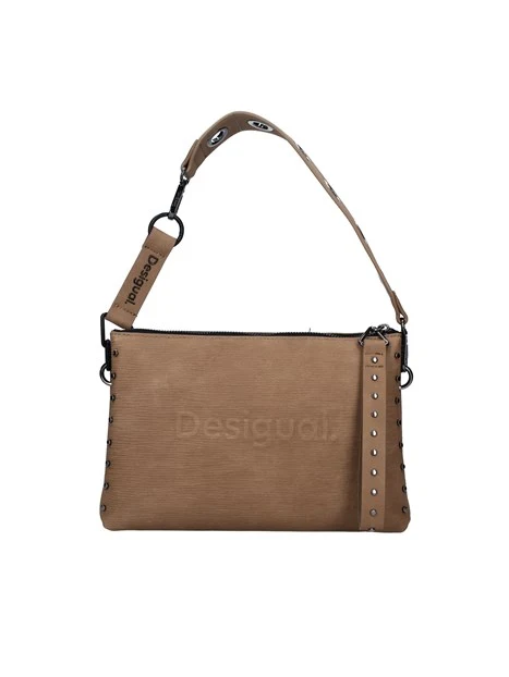 BORSA A SPALLA CON STELLA E BORCHIE DONNA CUOIO