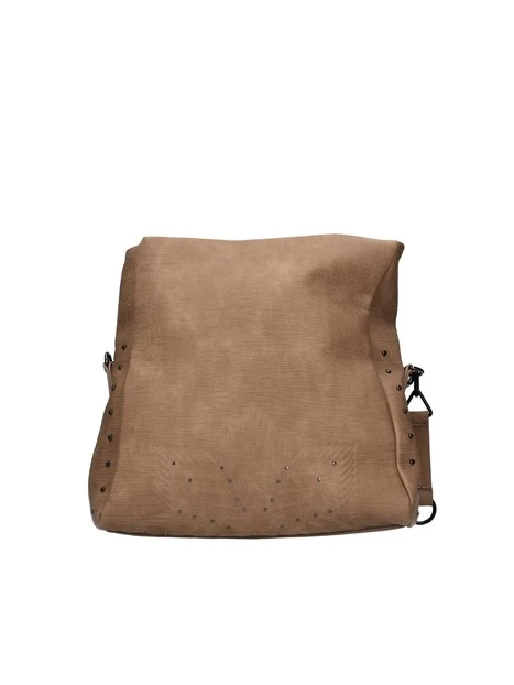 BORSA A SPALLA CON STELLA IN RILIEVO E BORCHIE DONNA CUOIO