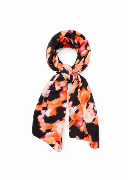 FOULARD CON FANTASIA ASTRATTA DONNA NERO
