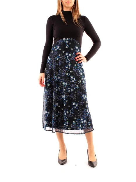 ABITO LUNGO FLOREALE DONNA BLU