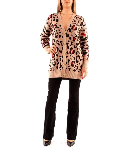 CARDIGAN LEOPARDATO DONNA BEIGE