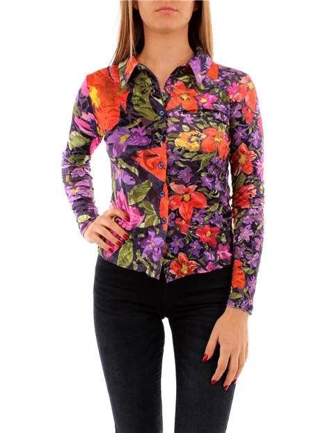CAMICIA FLOREALE MULTICOLORE DONNA LILLA