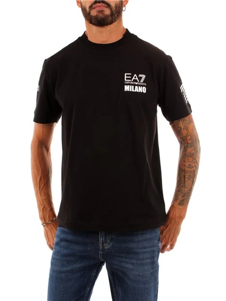 T-SHIRT CON MAXI STAMPA UOMO NERO