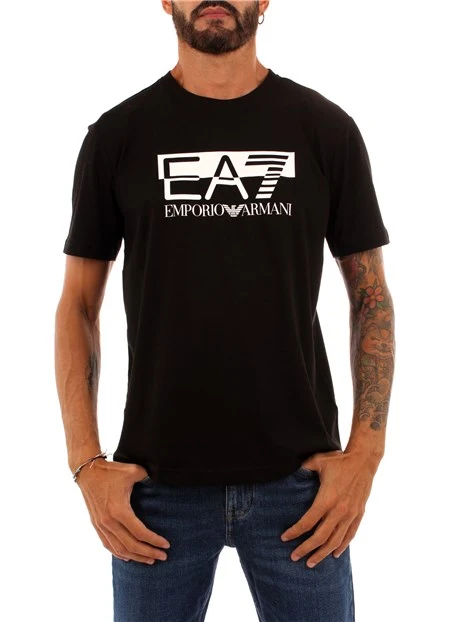 T-SHIRT CON LOGO A CONTRASTO UOMO NERO