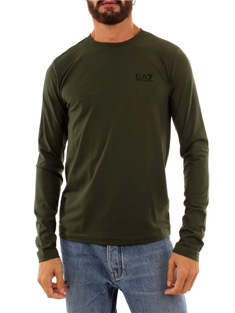 T-SHIRT A MANICHE LUNGHE CON LOGO UOMO VERDE