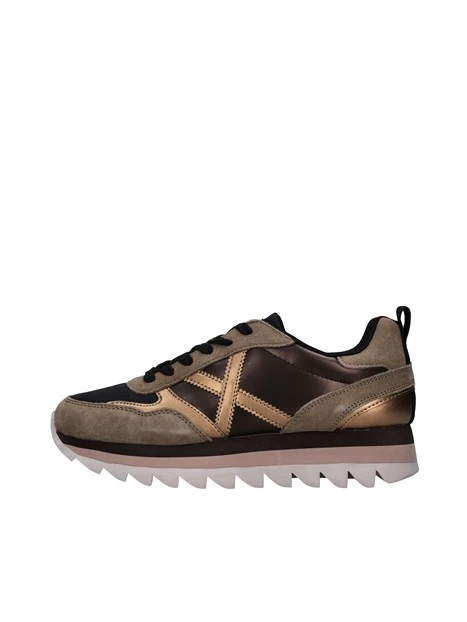SNEAKERS CON LINGUETTA LOGATA DONNA MARRONE E BRONZO