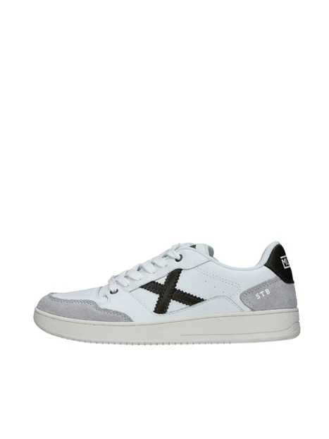 SNEAKERS BASSE CON LOGO POSTERIORE UOMO BIANCO E MARRONE