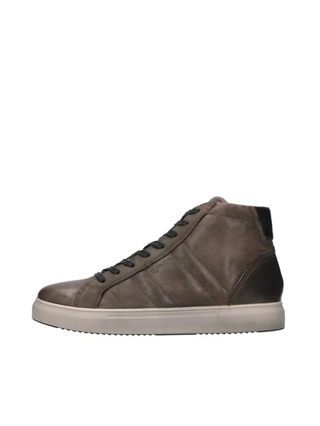 SNEAKERS ALTE IN PELLE CON ZIP UOMO GRAPHITE