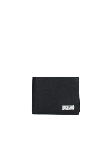 PORTAFOGLIO GRANDE CON LOGO ARGENTO UOMO NERO
