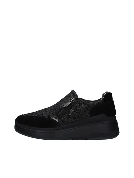 SNEAKERS CON ZIP LATERALE CORTA DONNA NERO