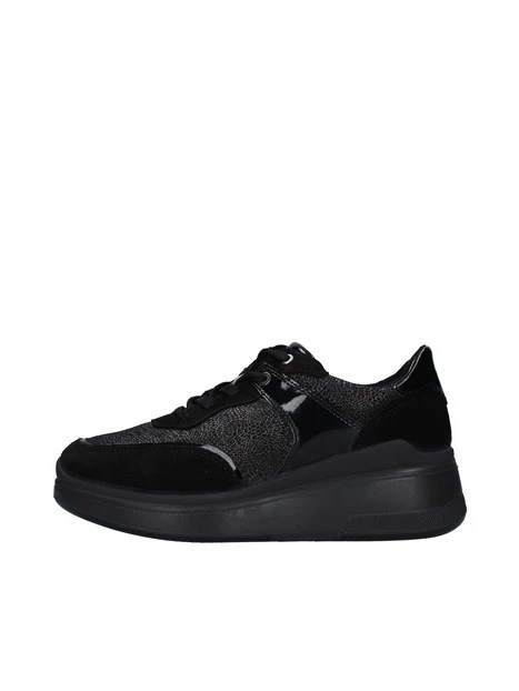SNEAKERS CON ZEPPA ALTA  DONNA NERO
