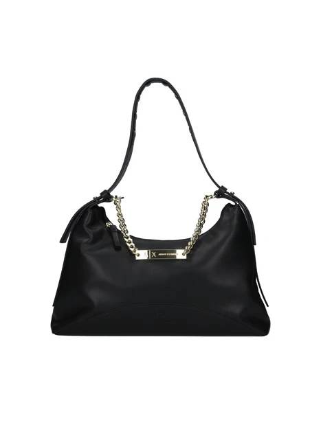BORSA A SPALLA CON DOPPIO MANICO DONNA NERO