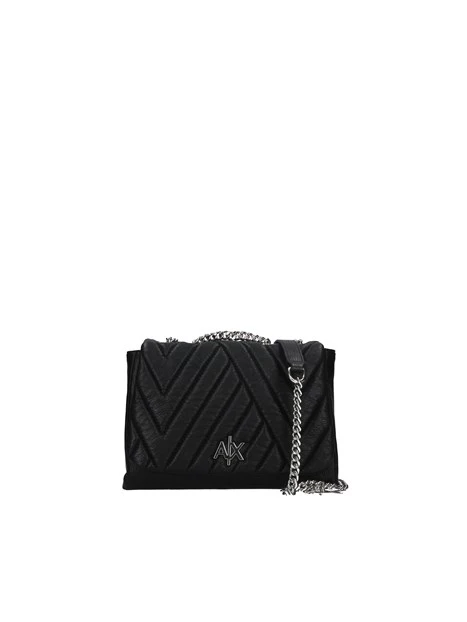 BORSA A TRACOLLA CON TRAPUNTATURA DIAGONALE DONNA NERO
