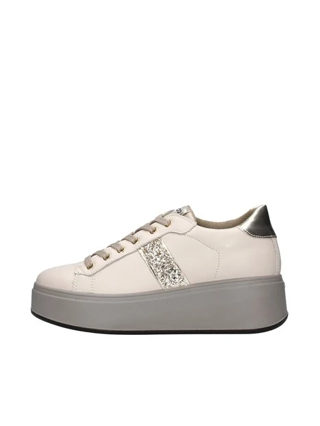 SNEAKERS CON FASCIA GLITTERATA DONNA ECRU